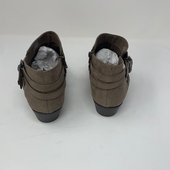 Style & Co Willoww 10008424200 Ankle Bootie Women 10 Taupe Side Zip Buckle S0546 - Picture 5 of 10
